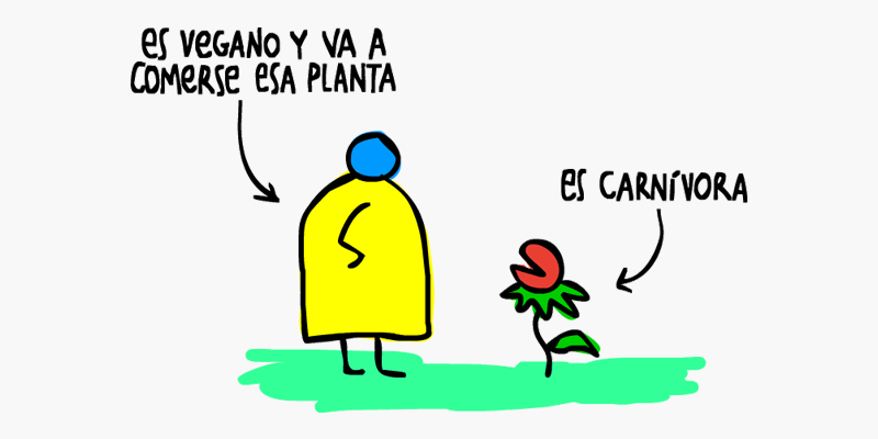 Es vegano y va a comerse esa planta